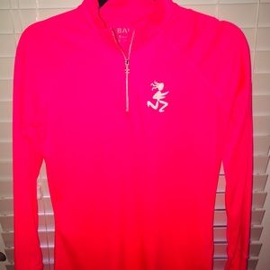 Hot pink athletic quarter zip